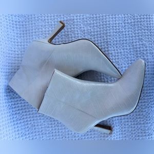 EXPRESS Faux Leather Heel Booties | fall faux boots